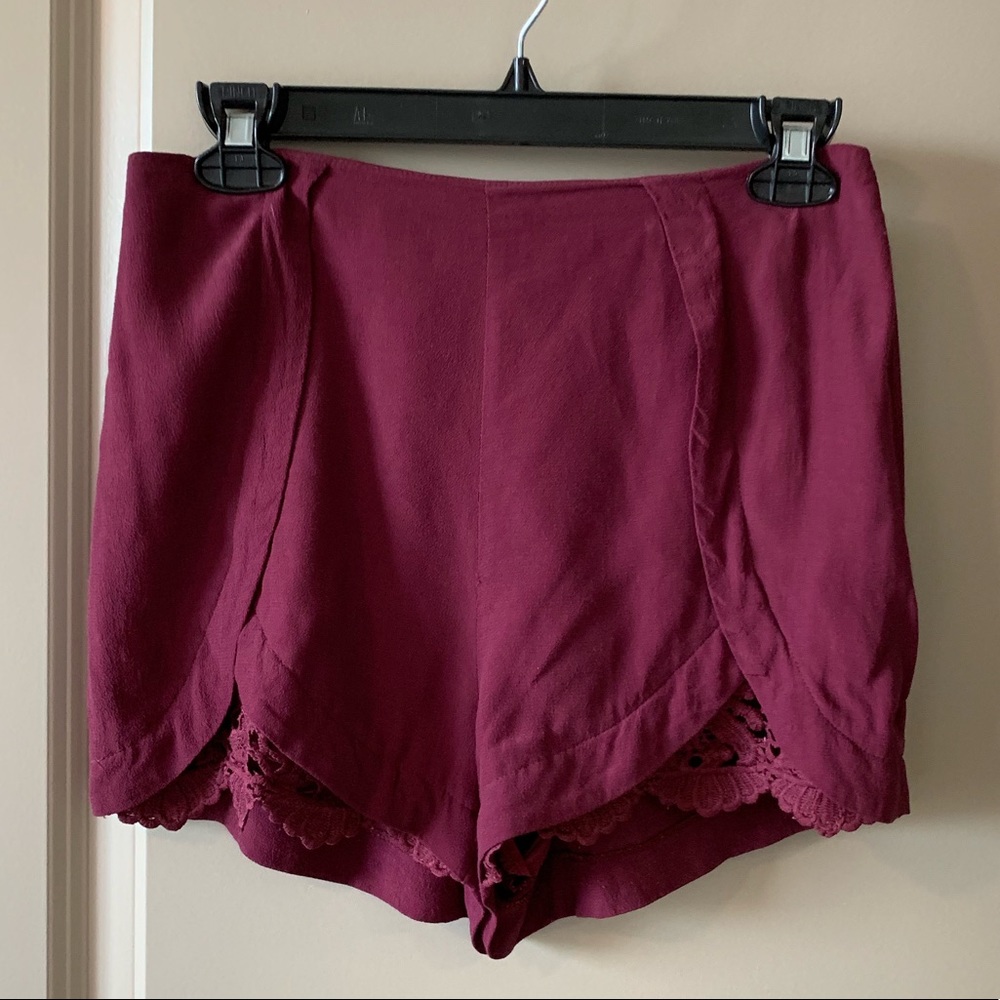 LUSH wine colored shorts